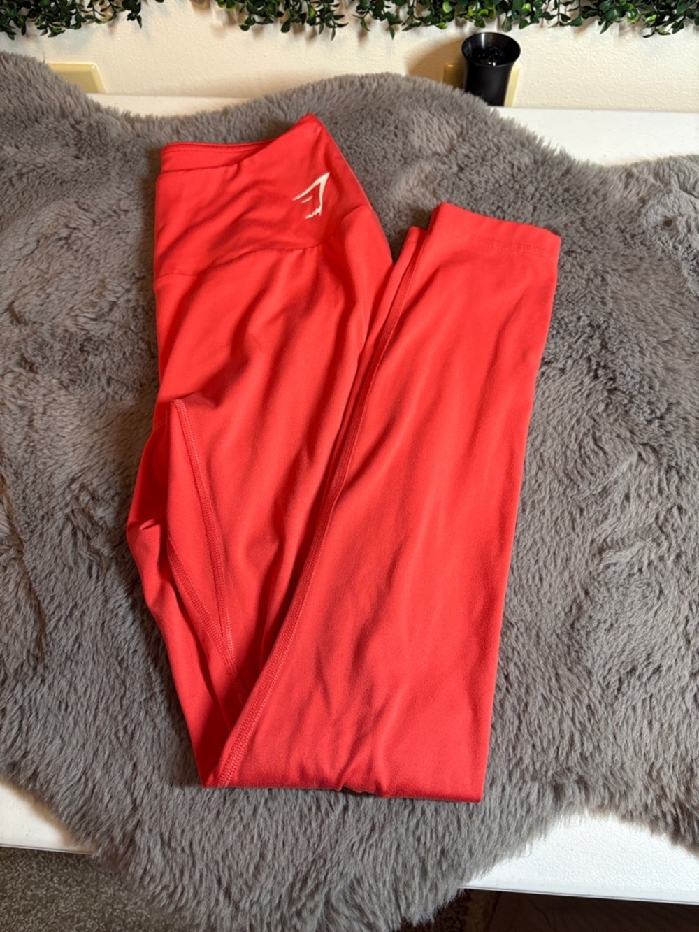 Gymshark Coral-Red High-Waist Active Leggings Size Small